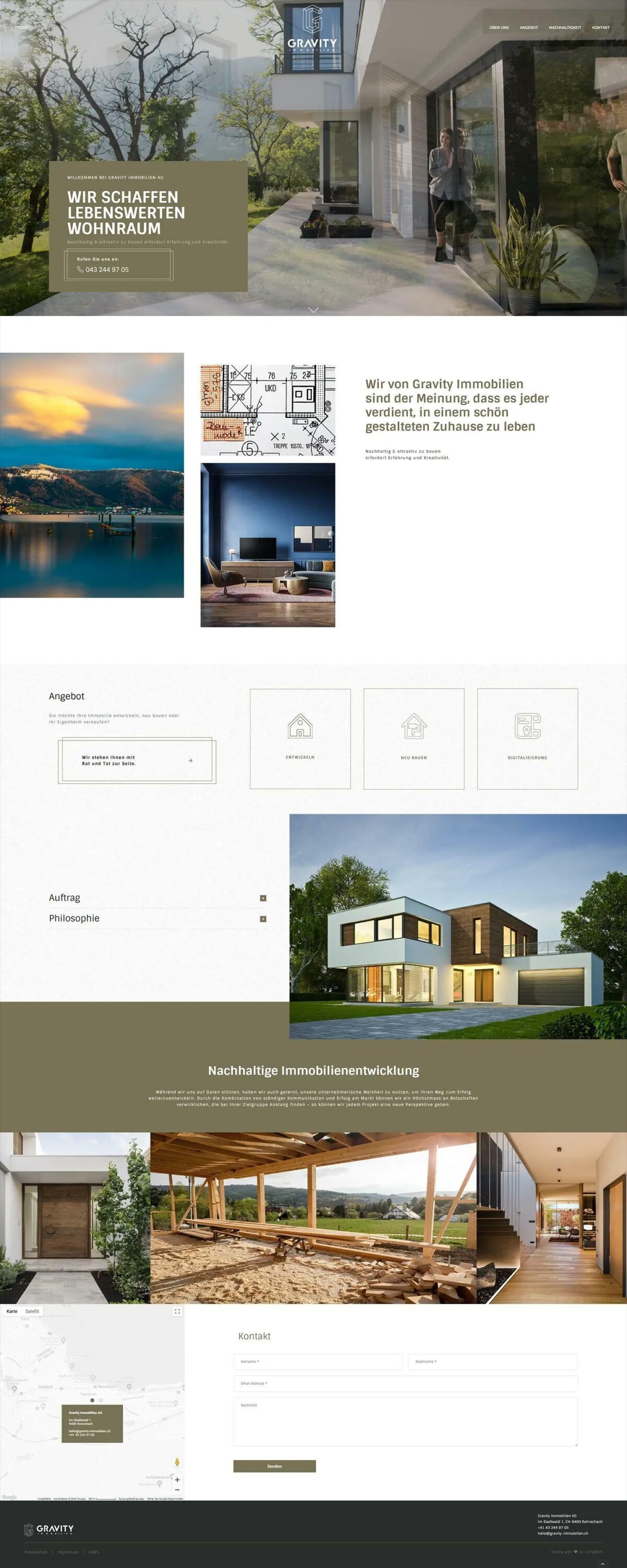 Gravity Immobilien AG Fullwebsite Image